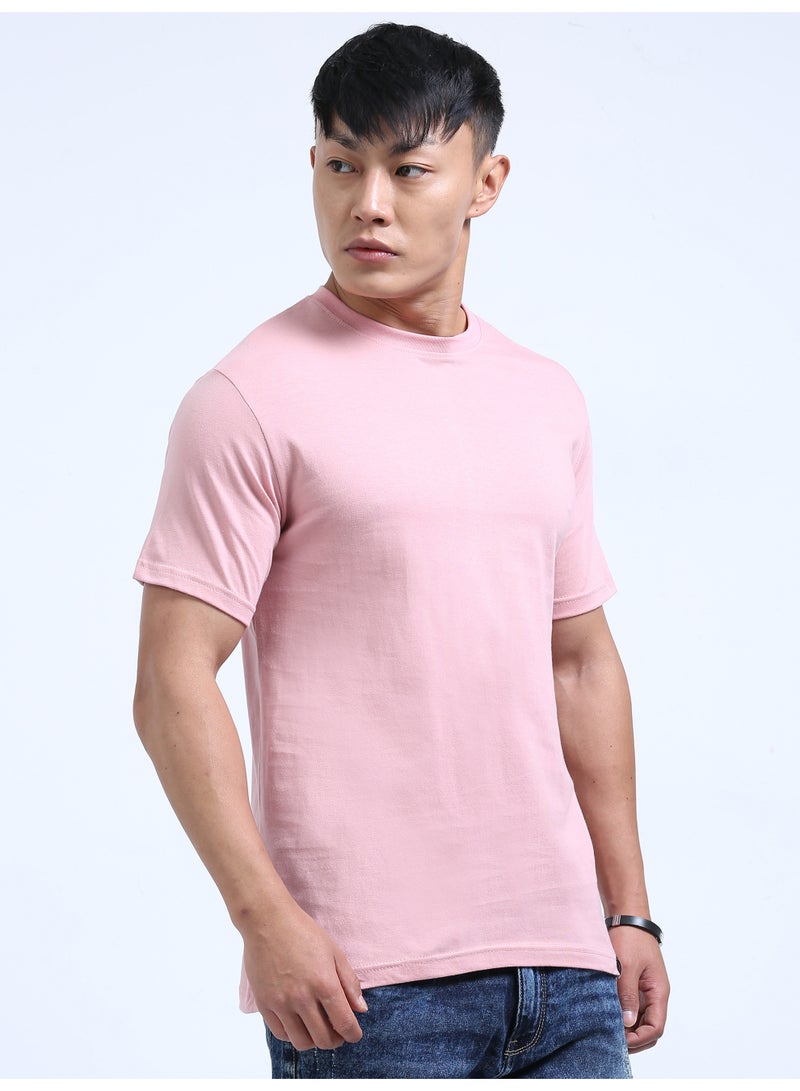 DUJE Men's Daily Wear T-Shirt | Pastel Red|100% Combed Cotton | Breathable Bio-Wash Fabric | Sweat-Absorbing, Anti-Bacterial & Odour-Free - Image 4