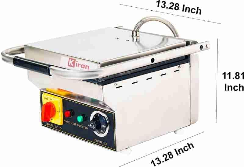 KIRAN ENTERPRISE KIRAN ENTERPRISES Premium Range 2 Step 4 Slice Sandwich Griller For Hotels And Restaurants 2500 Watts White  - Image 2