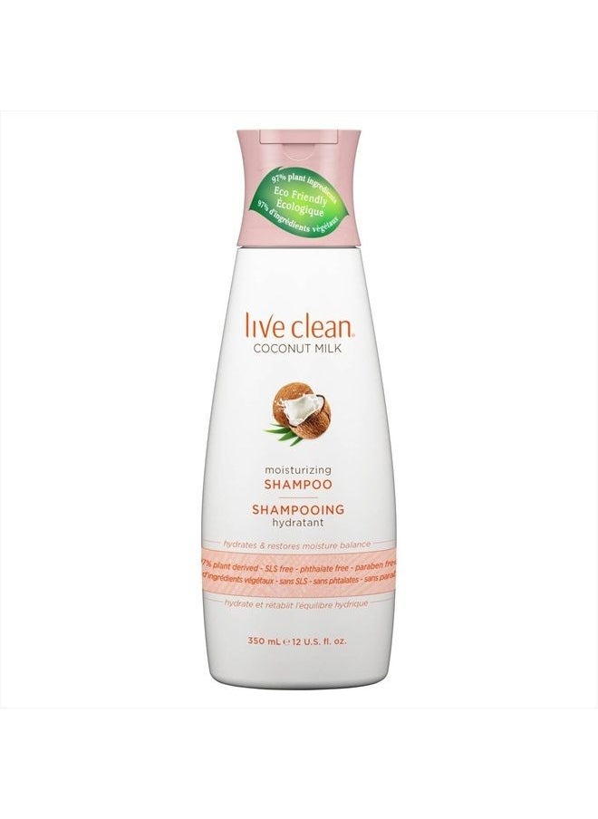 Coconut Milk Moisturizing Shampoo and Coconut Milk Moisturizing Conditioner with Certified Organic Coconut Extract and Oil, Petrolatum-free, Phthalate-free and Paraben-free, 12 oz each