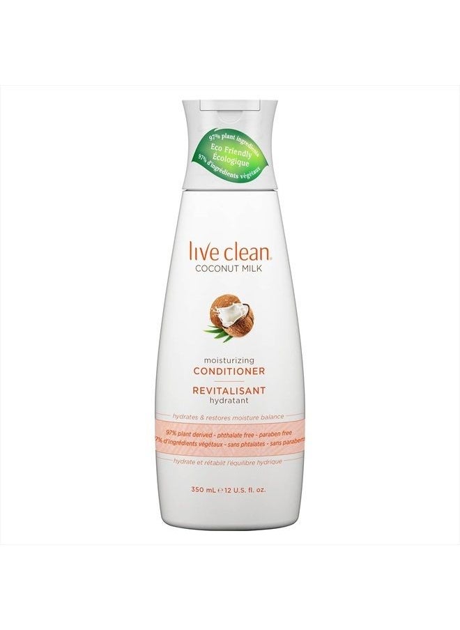 Coconut Milk Moisturizing Shampoo and Coconut Milk Moisturizing Conditioner with Certified Organic Coconut Extract and Oil, Petrolatum-free, Phthalate-free and Paraben-free, 12 oz each