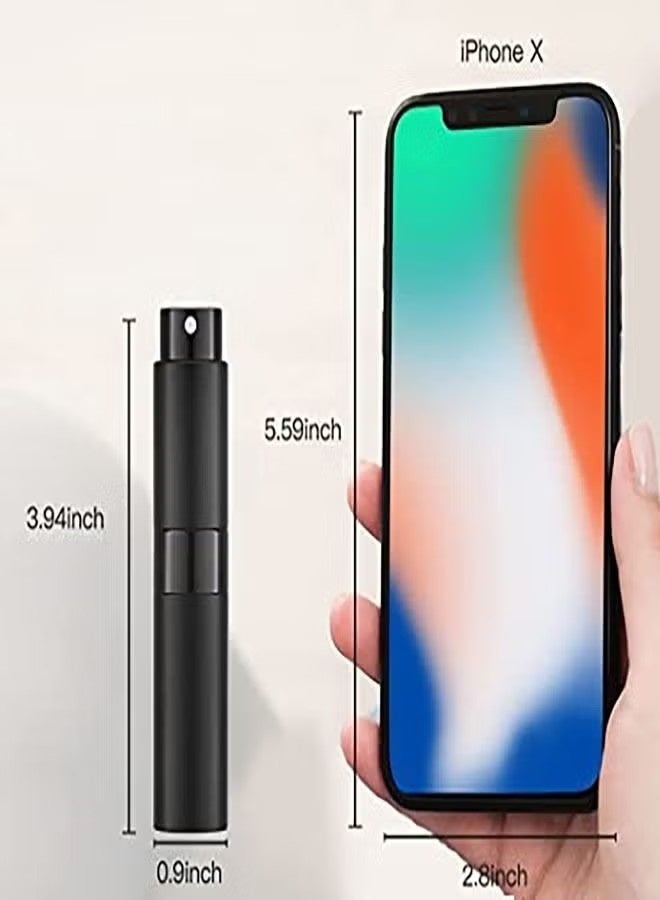 Happy D 8 ml Matte Black Perfume Atomizer Refillable Small Perfume Spray Bottle Empty Travel Cologne Sprayer Portable Mini Pocket Perfume Dispenser for Traveling (4PCS) - Image 4