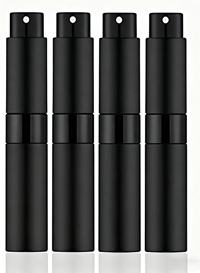 Happy D 8 ml Matte Black Perfume Atomizer Refillable Small Perfume Spray Bottle Empty Travel Cologne Sprayer Portable Mini Pocket Perfume Dispenser for Traveling (4PCS) - Image 1