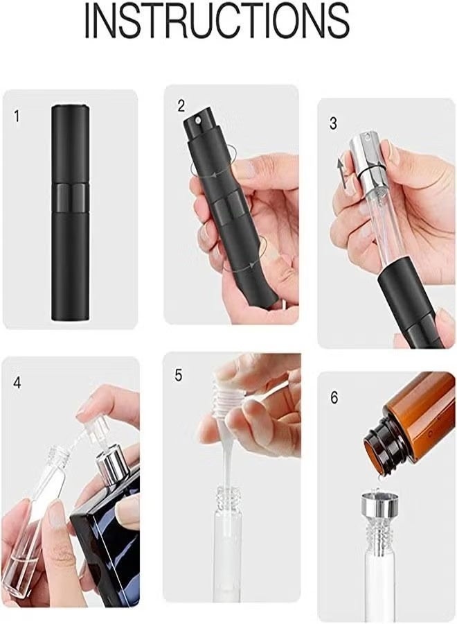 Happy D 8 ml Matte Black Perfume Atomizer Refillable Small Perfume Spray Bottle Empty Travel Cologne Sprayer Portable Mini Pocket Perfume Dispenser for Traveling (4PCS) - Image 2