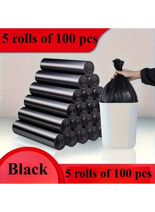 5 Rolls Of 100 Large Black Trash Bags Leak Proof For Home Office Kitchen And Party - Image 1