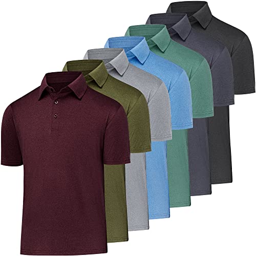 BALENNZ Polo T Shirts for Men Quick Dry T-Shirts for Men Collared Mens T Shirts Casual Tshirts Shirts for Men 7 Pack A Medium - Image 1