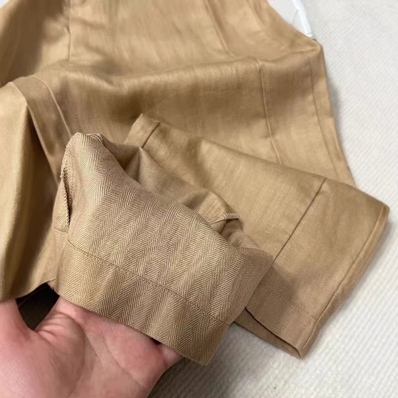 Women's High-Waist Wide-Leg Linen Blend Trousers - Image 2
