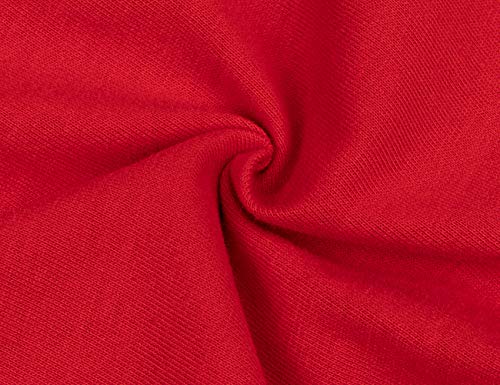 A&J DESIGN Toddler Tshirts Girls Cotton Tops Ruffle Plain Tee (Red, 3T) - Image 5