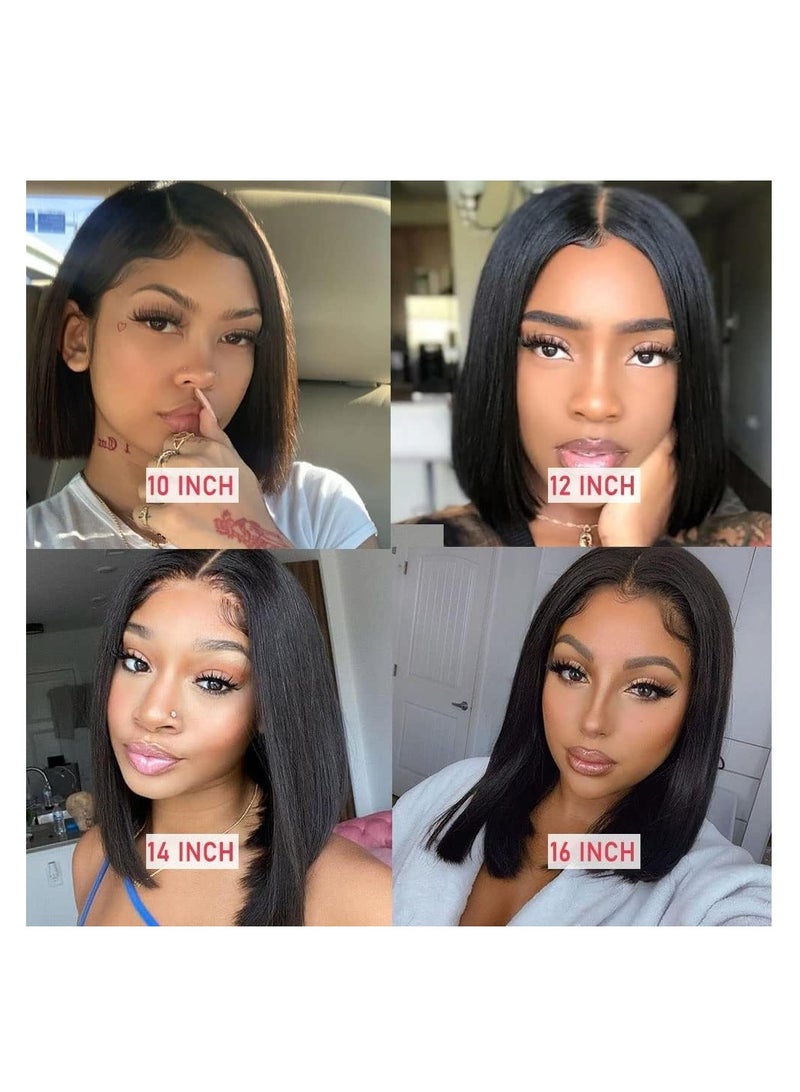Estelle Lace Front Bob Wigs Human Hair Brazilian Human Hair Short Bob Wigs for Woman Lace Closure Straight Hair Wigs (black, 13x4x1) - Image 3