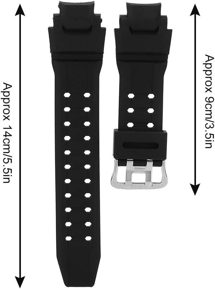 كلاراكو حزام ساعة من جلد البولي يوريثان باللون الأسود من كلاراكو، حزام ساعة من جلد العجل الناعم مناسب لساعات جي شوك GA-1000/1100 GW-4000/A1100 G-1400 للرجال والنساء - Image 5