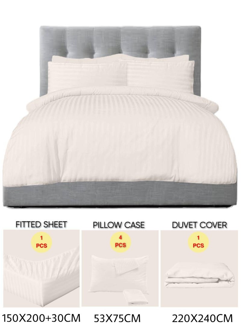Blueberry 6 Pieces Queen Size Duvet Cover Set - Includes 1 Duvet Cover (220x240cm), 1 Fitted Sheet (150x200+30cm), 4 Pillow Cases (53x75cm) - Image 2