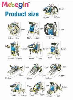 MEBEGIN STEM 13-in-1 Solar Power Robots Creation Toy Educational Experiment DIY Robotics Kit Science Toy Solar Powered Building Robotic Set Age 3+ for Boys Girls Kids Teens to Build  - Image 3