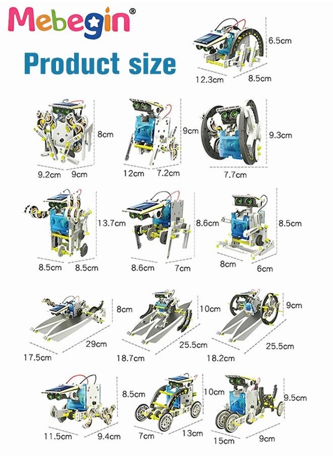 MEBEGIN - STEM 13-in-1 Solar Power Robots Creation Toy Educational Experiment DIY Robotics Kit Science Toy Solar Powered Building Robotic Set Age 8-12 for Boys Girls Kids Teens to Build - Image 1