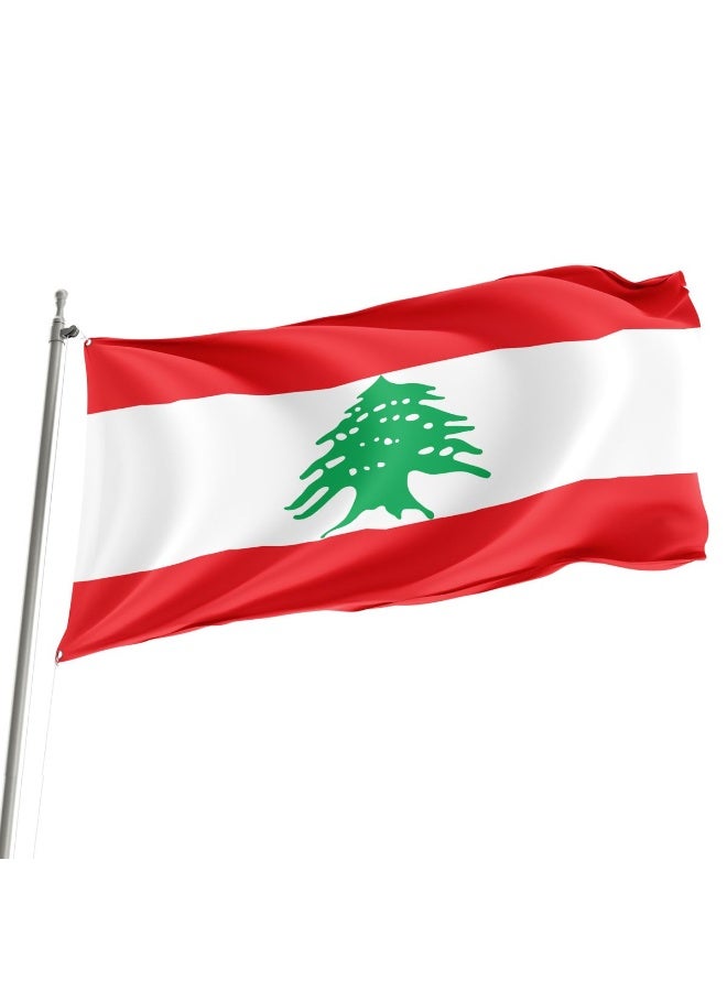 ARS Lebanon Flag - Heavy-Duty 210D Satin, Single -Sided  Lebanon Flag for Outdoor/Indoor, Fade Resistant, Flag Day, And Home-Polyester, Sport Day, FIFA Cup-Size Available - Image 1