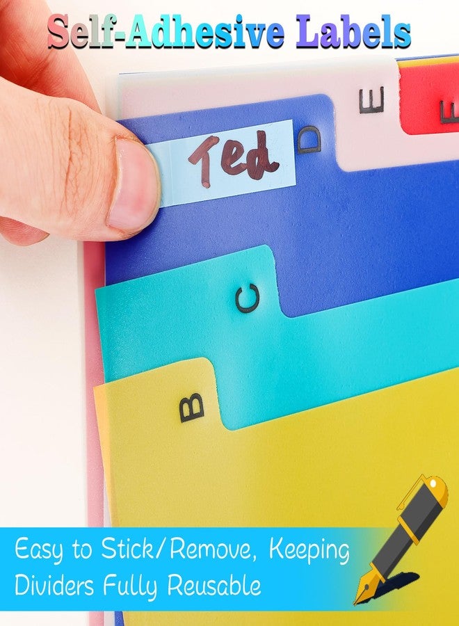 FOJOO 21 Tab A-Z Binder Dividers, Alphabet Plastic Binder Dividers with Multicolor Tabs, Letter Size 8.2" x 11.6", for 3 Ring Binders, Fits 2/3/4/11 Ring Notebook - Index Tab Dividers for Office School Home - Image 4