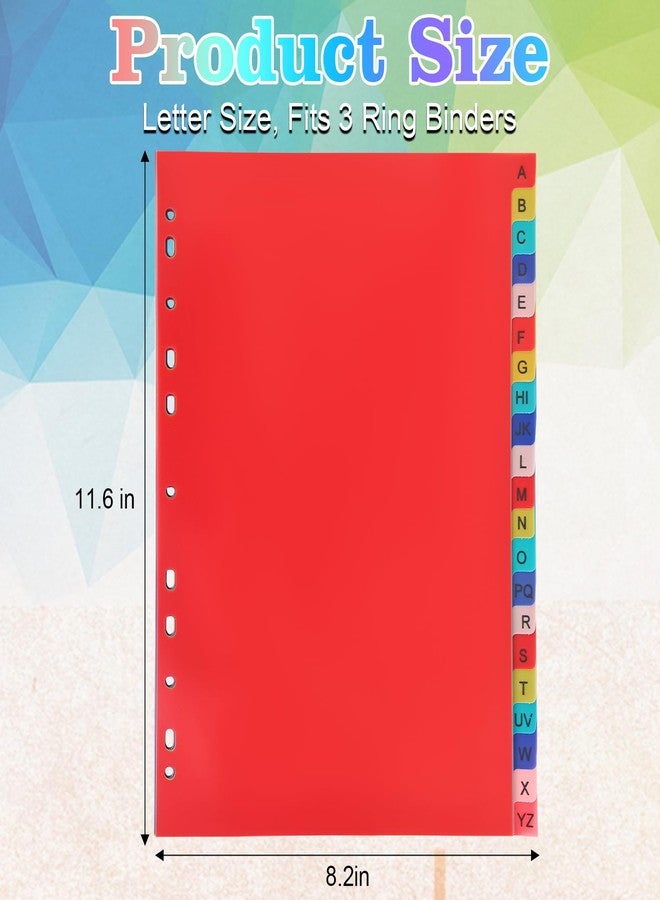 FOJOO 21 Tab A-Z Binder Dividers, Alphabet Plastic Binder Dividers with Multicolor Tabs, Letter Size 8.2" x 11.6", for 3 Ring Binders, Fits 2/3/4/11 Ring Notebook - Index Tab Dividers for Office School Home - Image 2