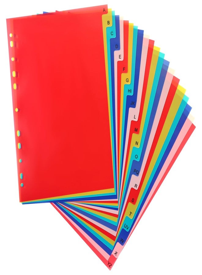 FOJOO 21 Tab A-Z Binder Dividers, Alphabet Plastic Binder Dividers with Multicolor Tabs, Letter Size 8.2" x 11.6", for 3 Ring Binders, Fits 2/3/4/11 Ring Notebook - Index Tab Dividers for Office School Home - Image 1
