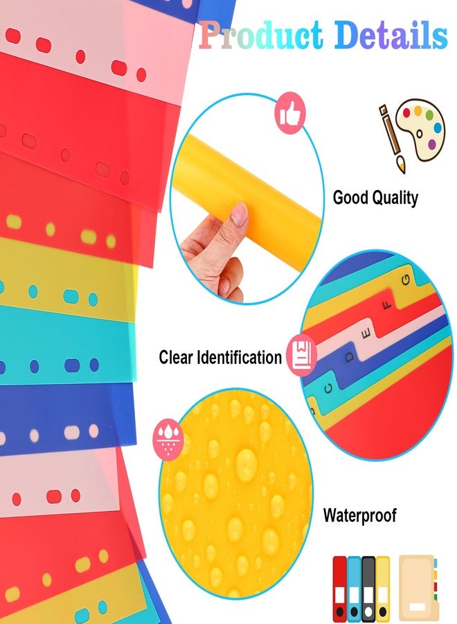 FOJOO 21 Tab A-Z Binder Dividers, Alphabet Plastic Binder Dividers with Multicolor Tabs, Letter Size 8.2" x 11.6", for 3 Ring Binders, Fits 2/3/4/11 Ring Notebook - Index Tab Dividers for Office School Home - Image 3