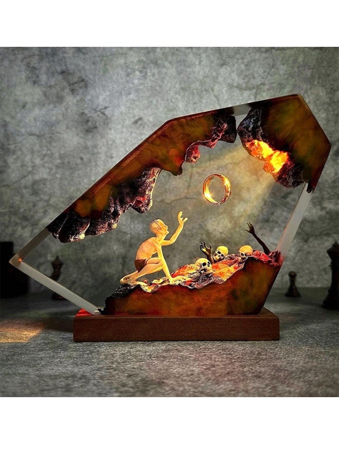 Gollum Lord of the Rings Fantasy World Epoxy Night Light Warm Colours