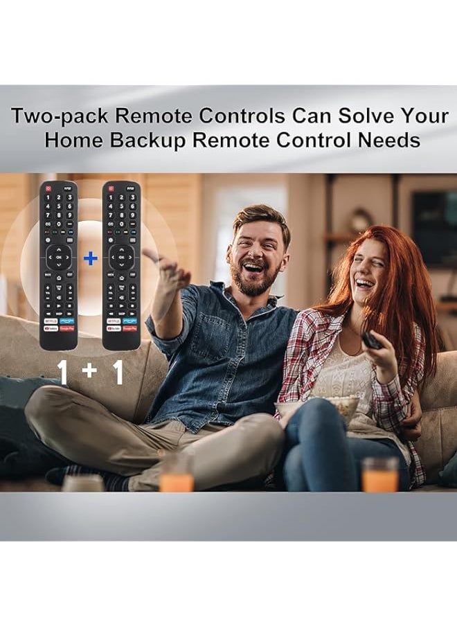 Generic - (Pack of 2) New Universal Remote for All Hisense TV Remote, 2 Piece Replacement Control EN2A27 for Hisense-Smart-TV-Remote, with Netflix, Prime Video, YouTube, Google Play Buttons - Image 1
