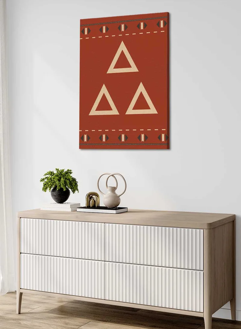 LOWHA Canvas Wall Art Stretched Over Wooden Frame with Saudi Inspired Pattern
