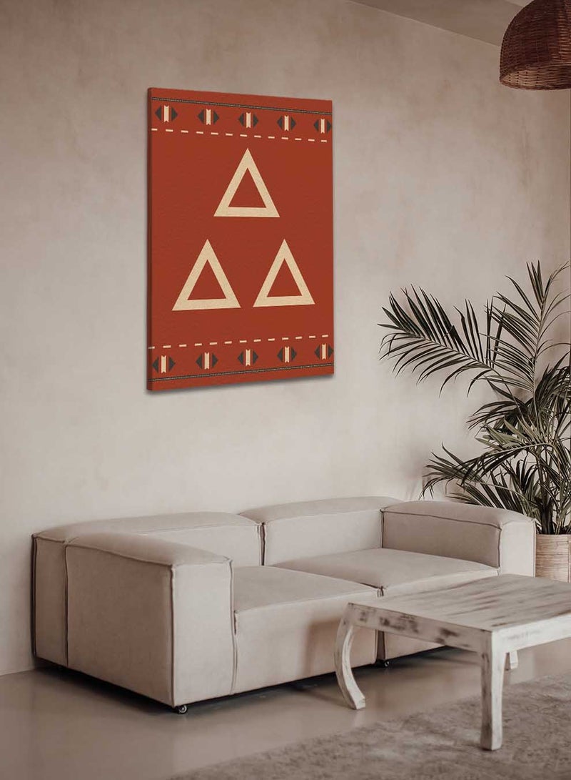 LOWHA Canvas Wall Art Stretched Over Wooden Frame with Saudi Inspired Pattern - Image 2