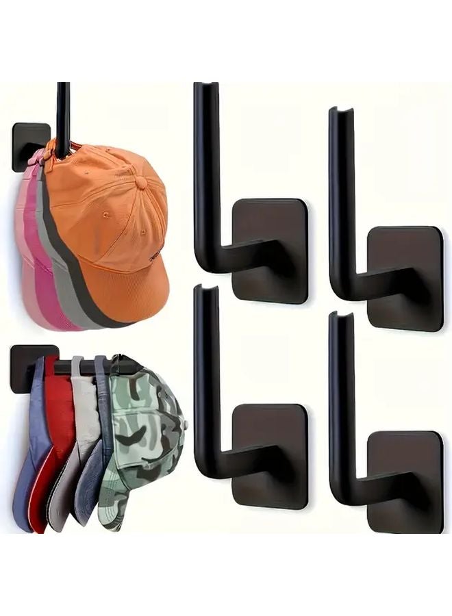 خطاف تخزين أسود ذاتي اللصق سهل التركيب للمفاتيح والقبعات والمناشف توفير المساحة للمنزل والسكن الجامعي - Image 2