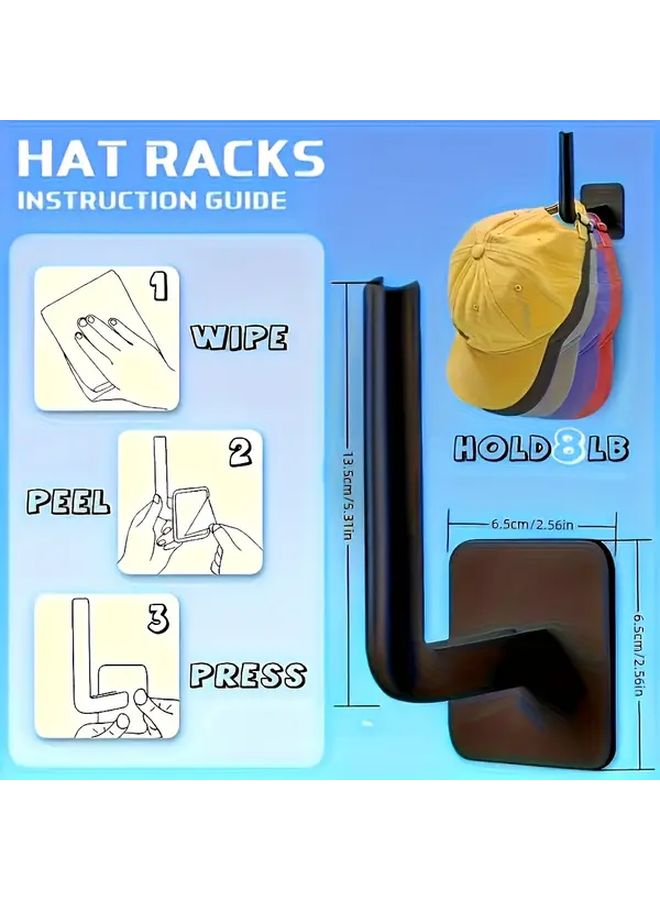 خطاف تخزين أسود ذاتي اللصق سهل التركيب للمفاتيح والقبعات والمناشف توفير المساحة للمنزل والسكن الجامعي - Image 4