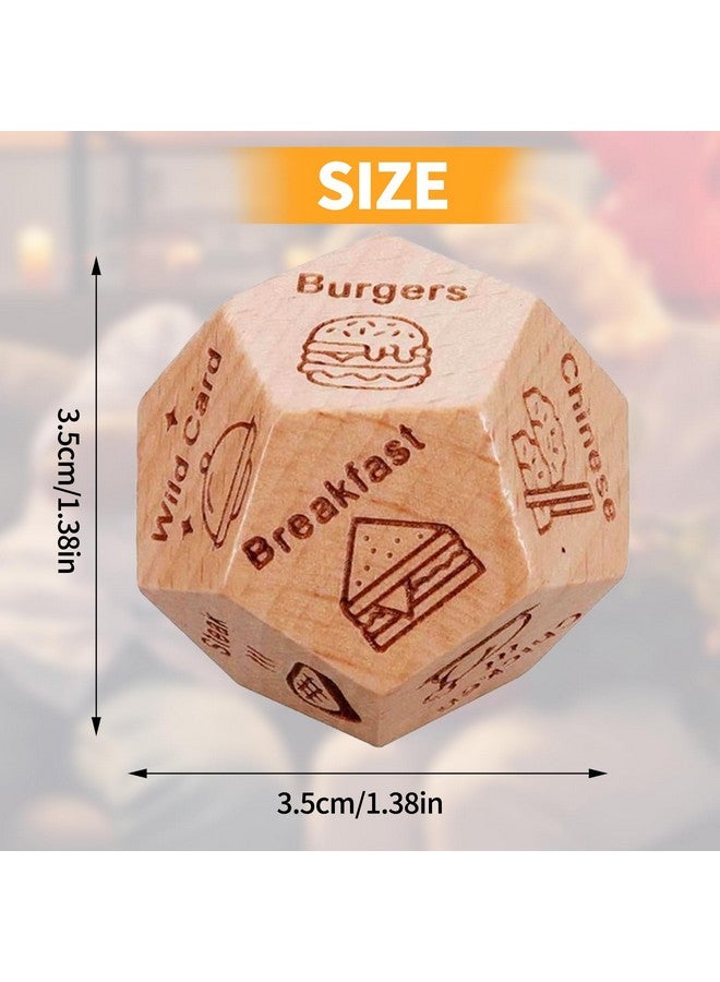BoAn Date Night Dice for Couples(2PC) - 12-Sided Wooden Decision Dice for Food & Movie Choices | Valentine's Anniversary Birthday Gifts for Her/Him, Wife, Husband - Image 2