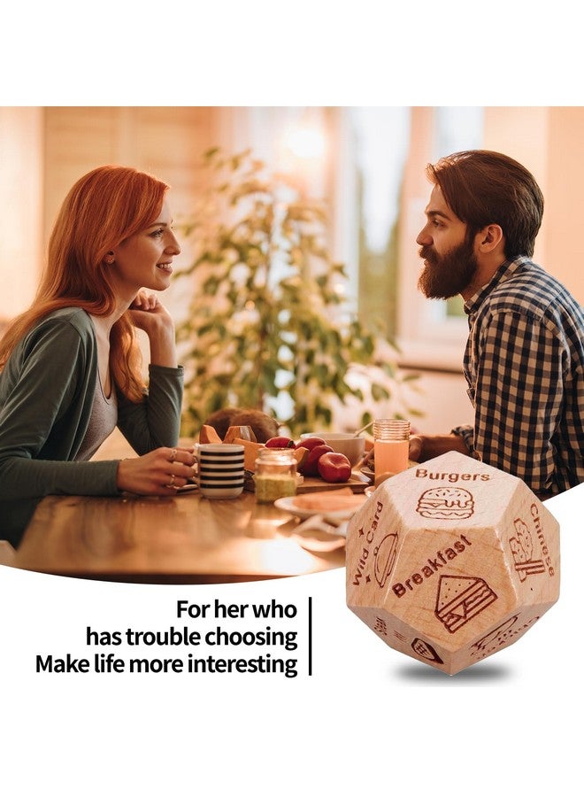 BoAn Date Night Dice for Couples(2PC) - 12-Sided Wooden Decision Dice for Food & Movie Choices | Valentine's Anniversary Birthday Gifts for Her/Him, Wife, Husband - Image 5
