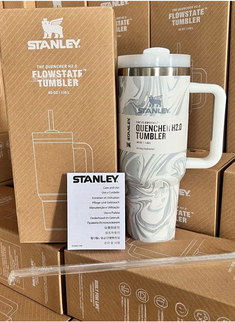Stanley - Stanley Quencher Stainless Steel Vacuum Insulated Tumbler with Lid and Straw for Water, Iced Tea or Coffee, Smoothie and More, 40 oz - Image 1
