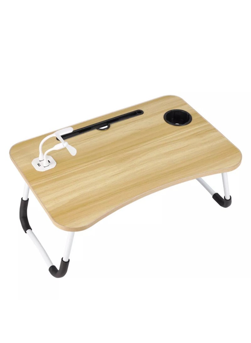 DubaiGallery Portable Folding laptop Table with 4 USB Port/Cup Holder for Bed Couch/Sofa with Free LED Light and USB Fan - Image 5