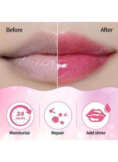Gecomo Hydrating Lip Glow Oil, Moisturizing Lip Glow Oil, Nourishing Glossy Transparent Lip Oil, Plumping Lip Oil, Lip Balm, Non-sticky Tinted Toot Lip Balm for Lip Care (CHERRY) 0.2 OZ  - Image 3