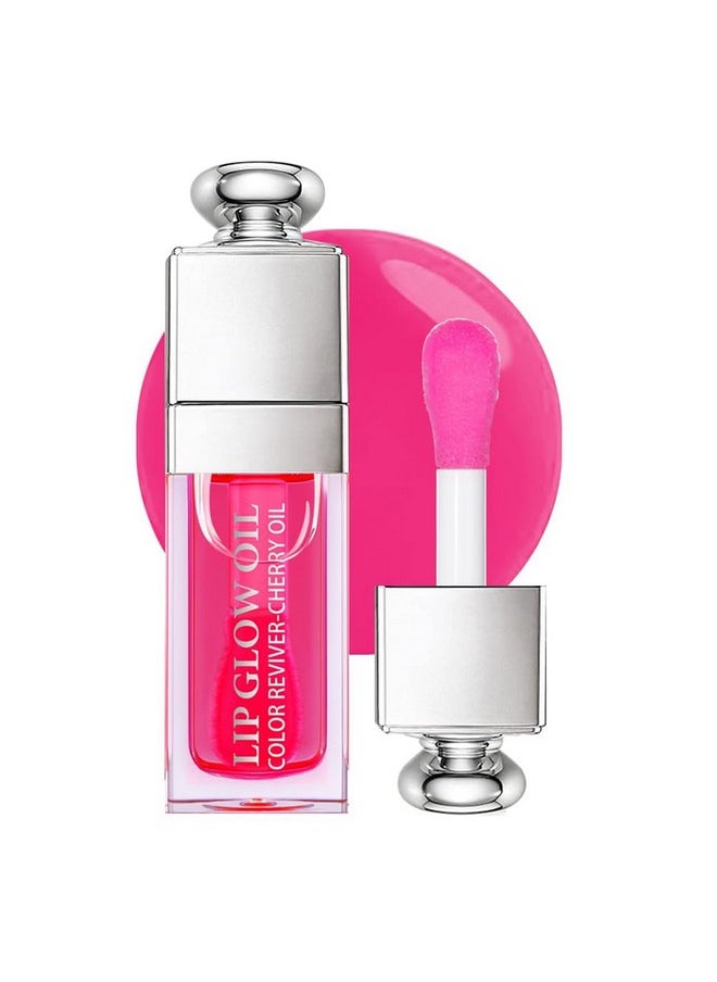 Gecomo Hydrating Lip Glow Oil, Moisturizing Lip Glow Oil, Nourishing Glossy Transparent Lip Oil, Plumping Lip Oil, Lip Balm, Non-sticky Tinted Toot Lip Balm for Lip Care (CHERRY) 0.2 OZ  - Image 1