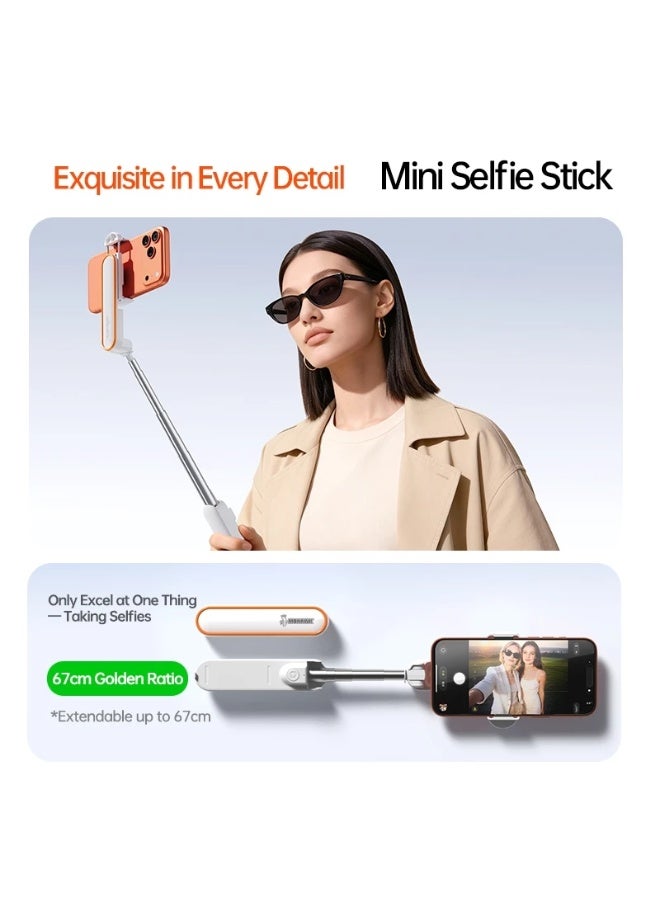 MOHAWK SS4 Mini Selfie Stick with Bluetooth Wireless Remote, Portable Phone Tripod Grip, Extendable Selfie Stick for Android & iPhone, Live Streaming, Vlogging, TikTok, Travel & Content Creation - Image 4