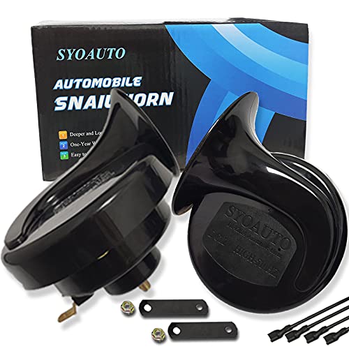 SYOAUTO Car Horn 12V Loud Universal Fit High Low Tone Waterproof Truck Horn Replacement Kit - Image 1