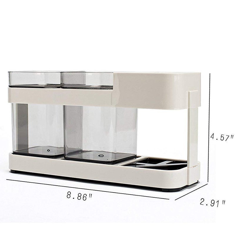 BluBasket 2 Cup Toothbrush Toothpaste Stand Holder Bathroom Storage Organizer - Image 3