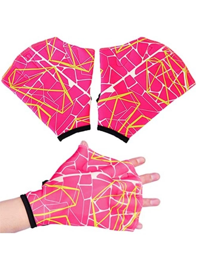 ShebSheb Printed Swimming Webbed Gloves for Beginners, Kids’ Water Training Gloves, Fin-Shaped Swimming Gloves - Image 1