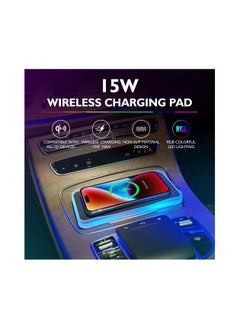 KASTWAVE Wireless Charger for Car, 15W RGB Non-Slip Wireless Car Charger Pad Fast Wireless Phone Charger for Cell Phone Wireless Charging Mat for iPhone 14 13 12 Pro Max for Samsung S23 S22 Ultra  - Image 4