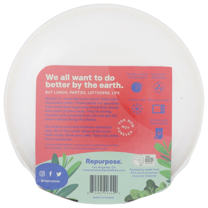 Repurpose Compostables Repurpose, 6" Eco-Dessert Plates, 20 Count - Image 2
