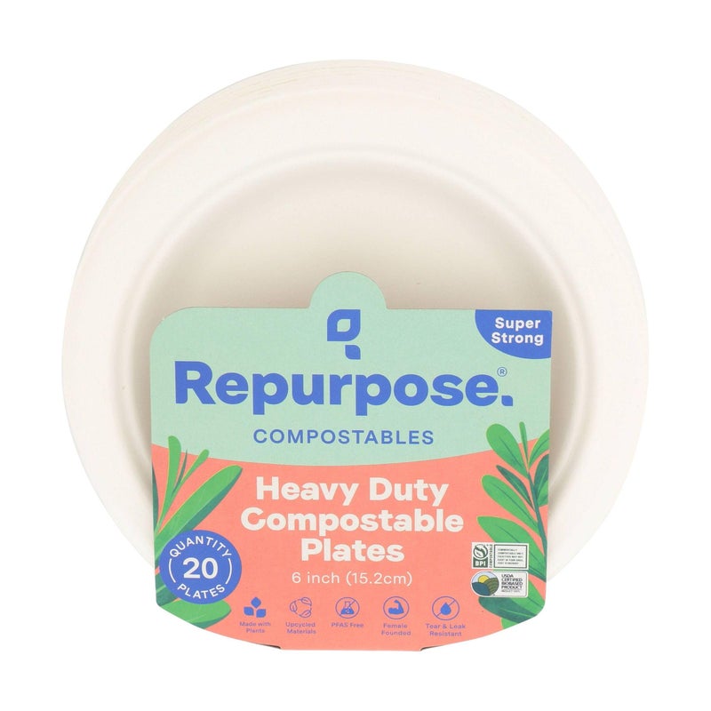 Repurpose Compostables Repurpose, 6" Eco-Dessert Plates, 20 Count - Image 5