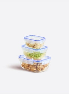 dunya Plastic Food Container 3 Pcs Set 0.4-0.8-1.4 Liter 