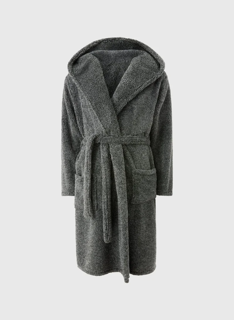 Matalan Grey Premium Dressing Gown
