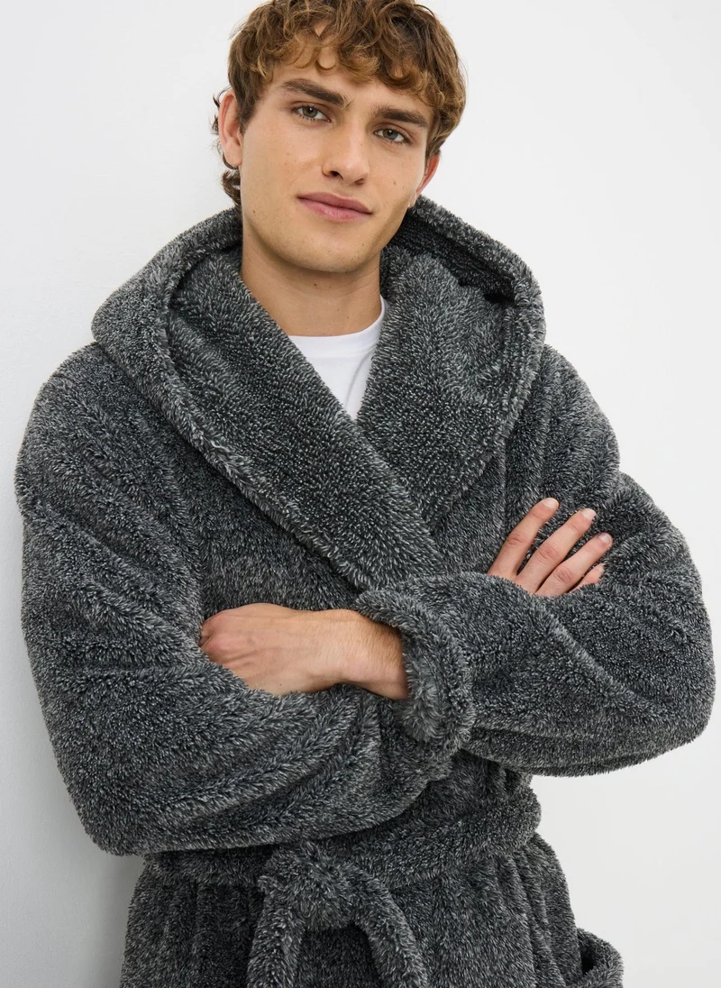 Matalan Grey Premium Dressing Gown