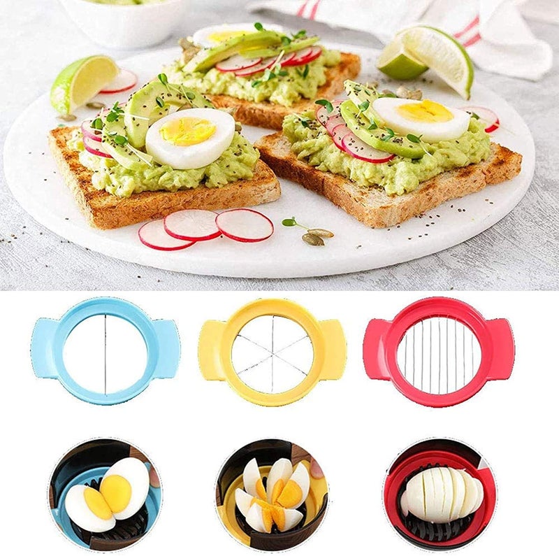 SIYANSHU Egg Slicer for Hard Boiled Eggs, Upgraded 3 in 1 Multifunctional Egg Cutter Strawberry Slicer with Sturdy Stainless Steel Wire Pack of-1 - Image 3