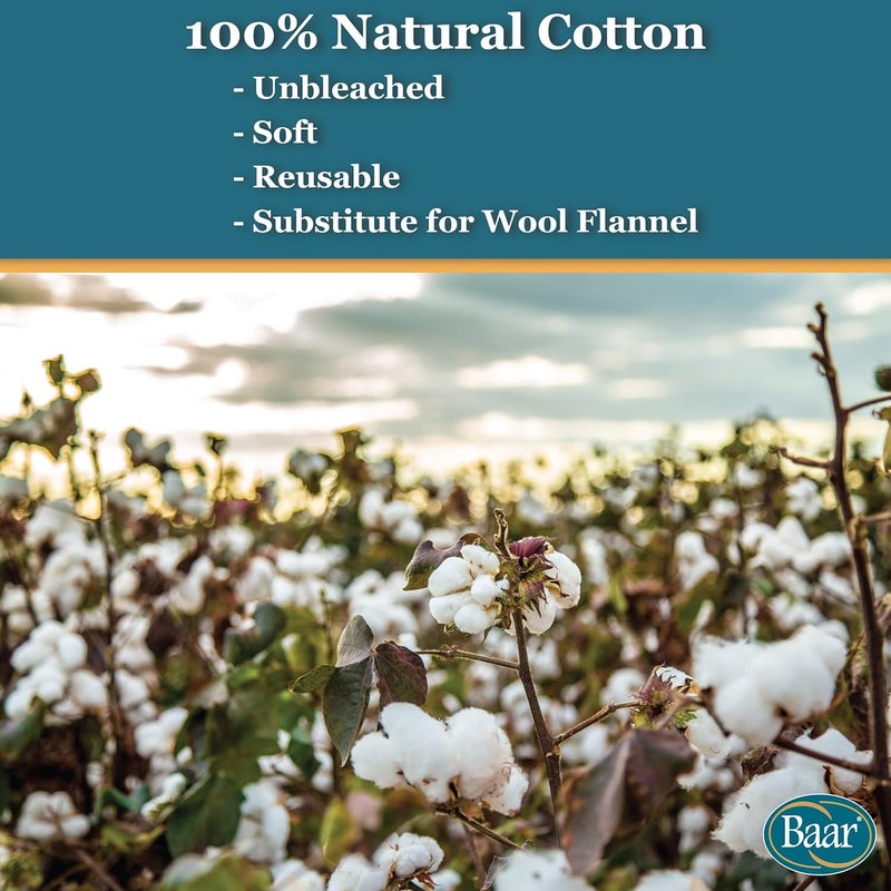 Baar Cotton Flannel Castor Oil Pack - Reusable 100% Natural Cotton, Unbleached, 30" x 12" - Image 5