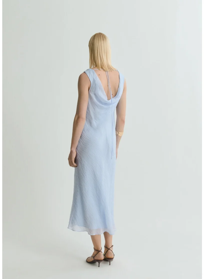 MANGO Midi-Dress With Draped Neckline