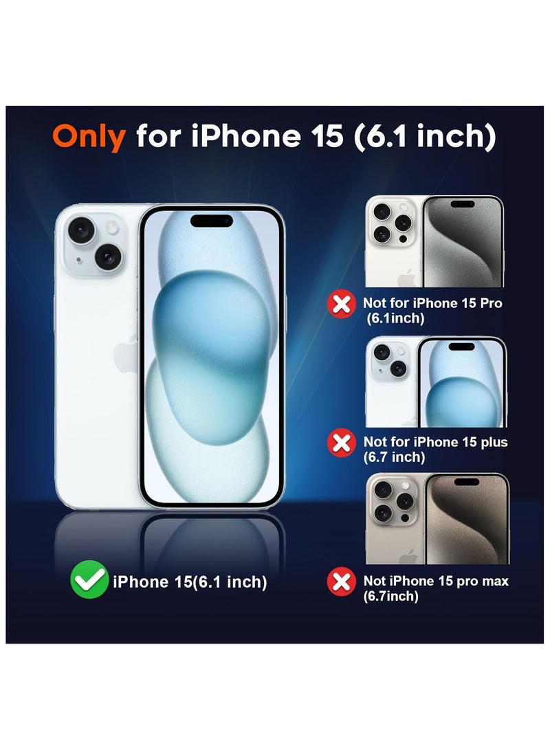 أكاليكس جراب مغناطيسي لهاتف آيفون 15 [مقاوم للصدمات ونحيف]، غطاء خلفي صلب غير لامع مع حماية عالية الجودة |أحمر غامق - Image 2