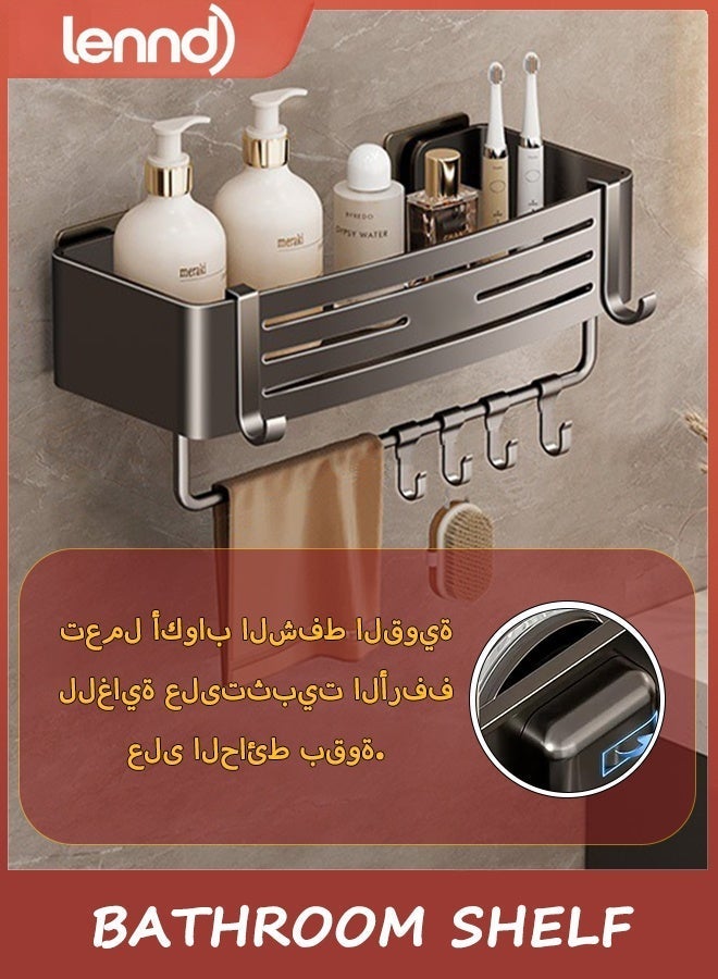 LENND Bathroom Shelf Stainless Steel Shower Caddy Organizer Suction Cup Rustproof Aluminum No Drilling Wall Mounted Storage Rack for Bathroom Shower & Kitchen - Image 1