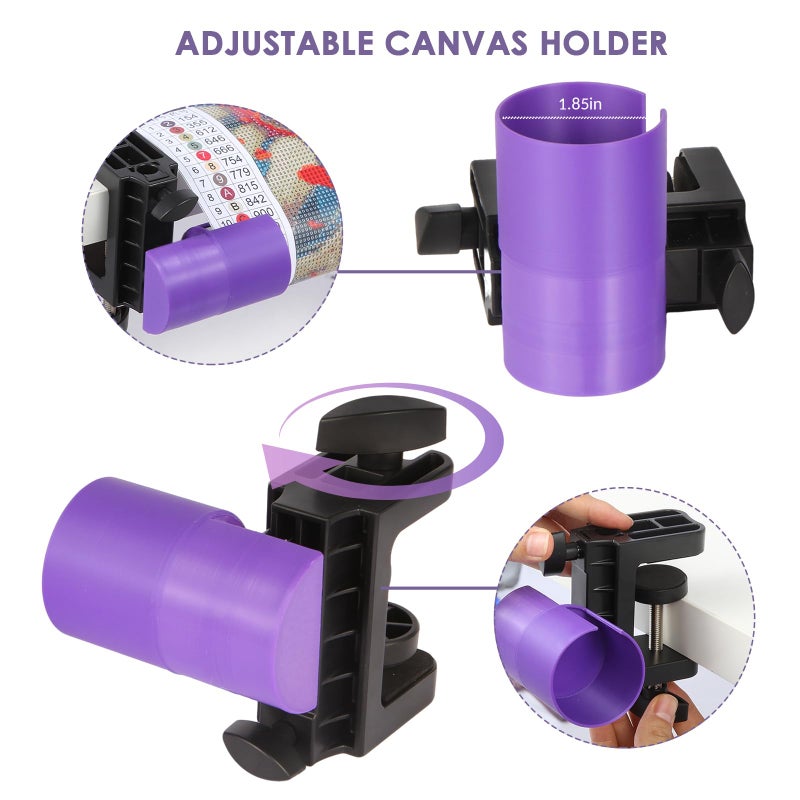 DAFENCHI Diamond Painting Canvas Roll Holder, Adjustable Diamond Painting Canvas Holder Table Clamp, Easily Roll Up & Store Canvas Diamond Art Painting Roller Tool - Image 5