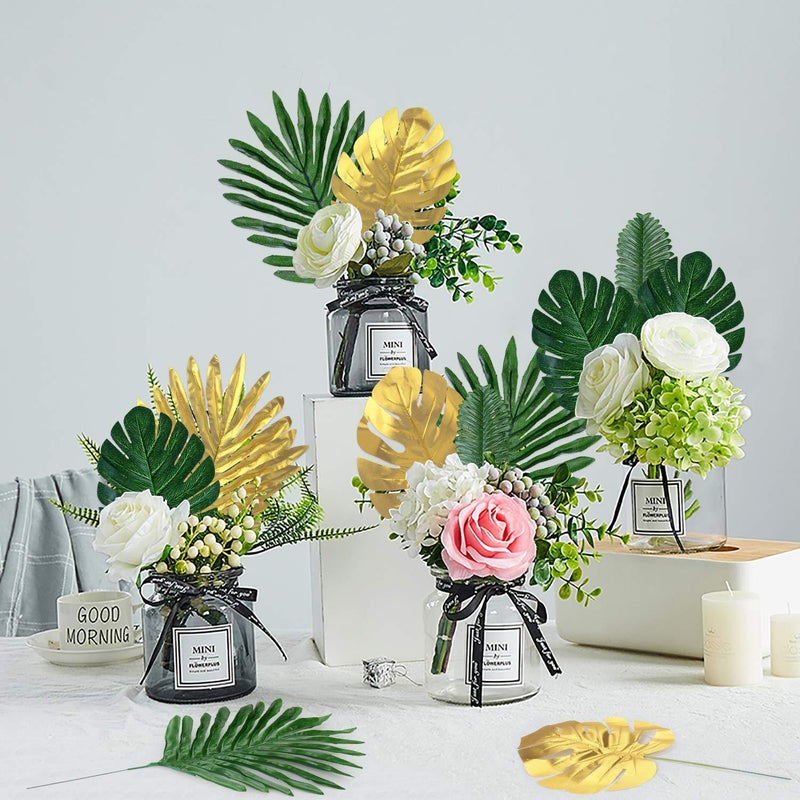 'S Best-Selling Model With Pole Turtle Leaf Hawaiian Party Decoration Loose-Tailed Sunflower Gold Silver Simulated Plant - Image 3
